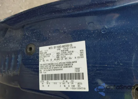 2011 Ford Ranger Sport from USA, damaged, VIN 1FTLR4FE7BPB09093